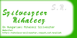 szilveszter mihalecz business card